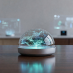 AI Smart Assistant Device on table